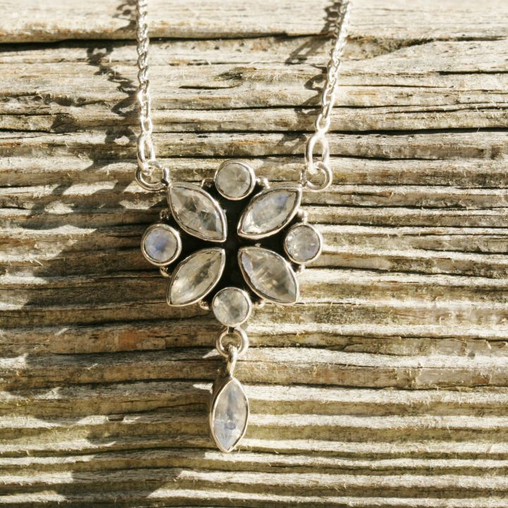 Moonstone Necklace - Moonstone Silver Necklace
