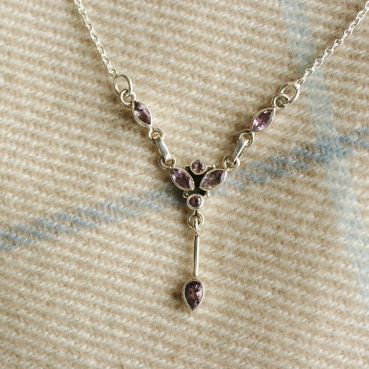 Delicate Amethyst Necklace - Amethyst Silver Necklace