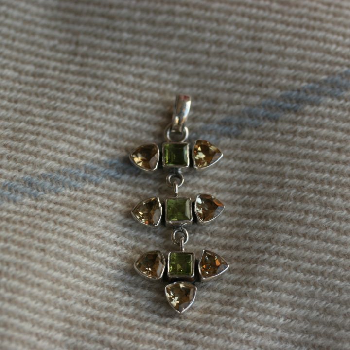 Citrine with Peridot Pendant