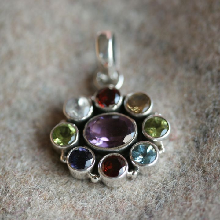 Mixed Stone and Silver Pendant - Claire Hartley Jewellery