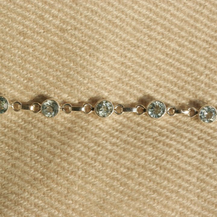 Round Blue Topaz Bracelet - Claire Hartley Silver Jewellery