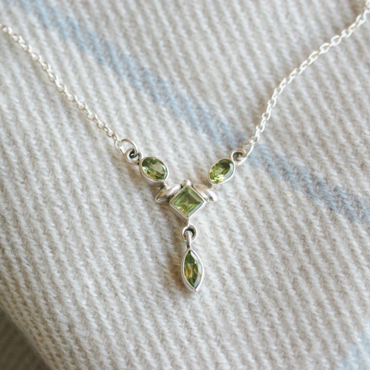 Small Peridot Necklace - Claire Hartley Silver Jewellery