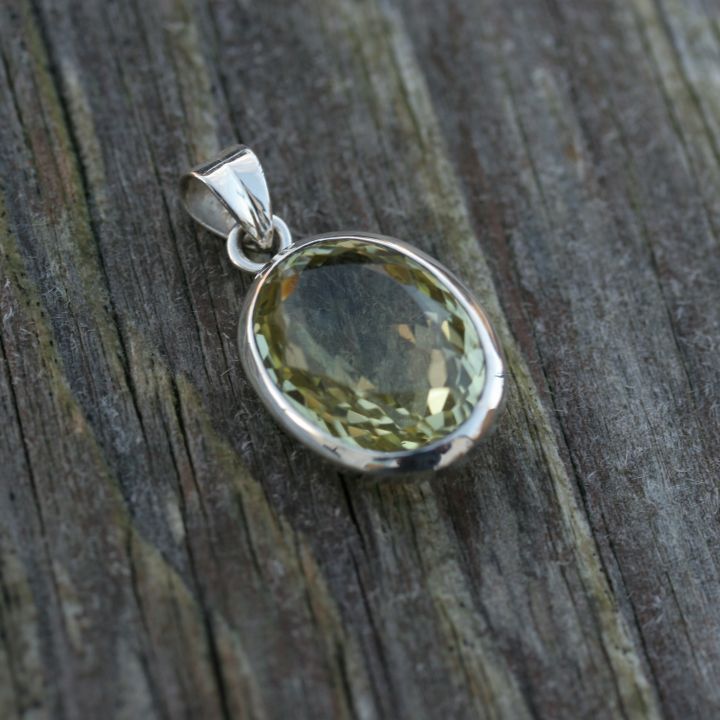 Oval Lemon Topaz Pendant - Claire Hartley Silver Jewellery