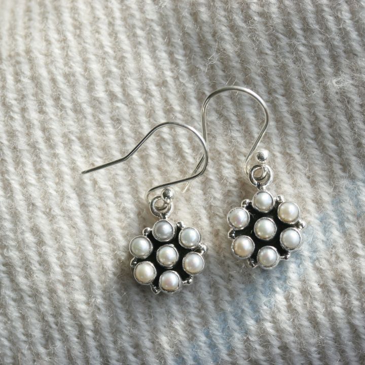Pearl Silver Earrings - Silver Pearl Jewellery