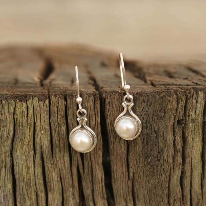 Silver and Pearl Earrings - Pearl Jewelry