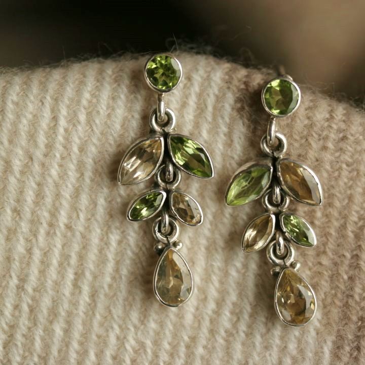 Lemon Topaz with Peridot Studs - Claire Hartley