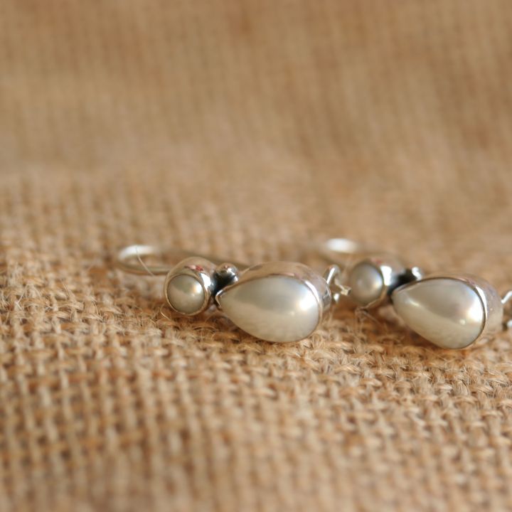 Pearl Silver Earrings - Pearl Jewellery
