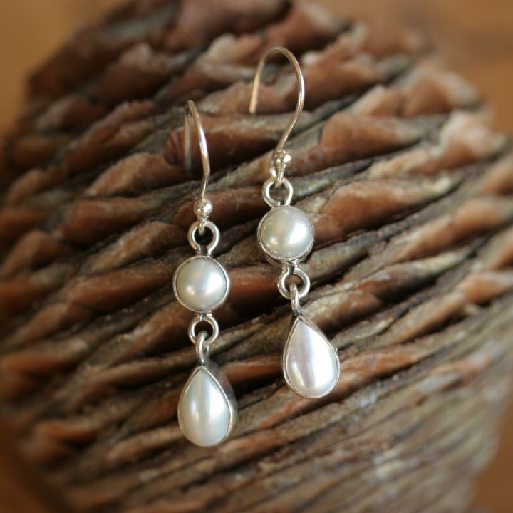 Pearl Silver Earrings - Pearl Drop Earrings