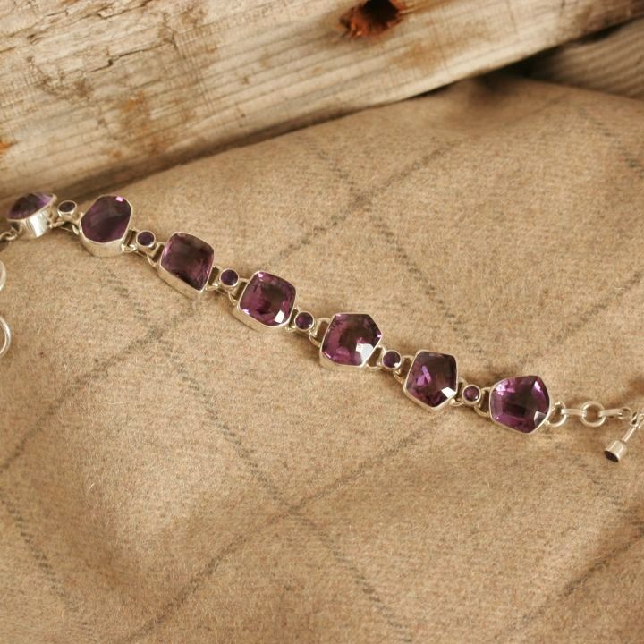 Designer Amethyst Silver Bracelet - Silver Jewelry