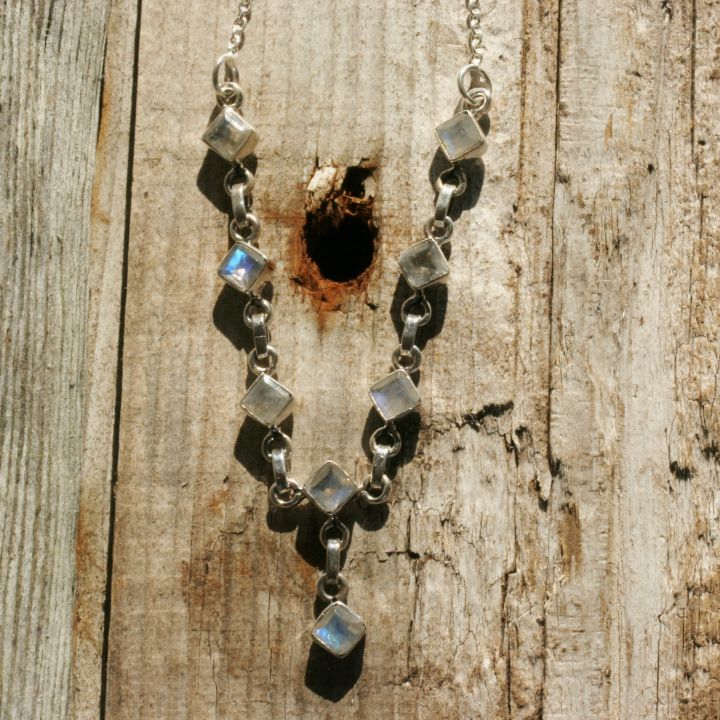 Cut Moonstone Necklace - Moon Silver Necklace