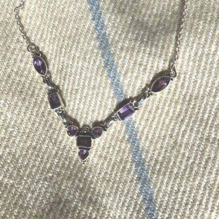 Amethyst Silver Necklace