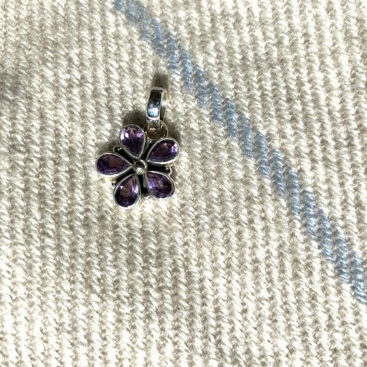 Amethyst Flower Pendant-OP276-A